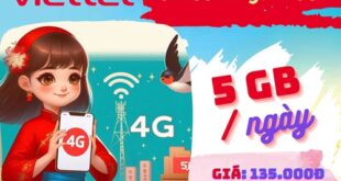 Gói cước SD135 Viettel: Ưu đãi 5GB mỗi ngày, chỉ 135k dùng 30 ngày