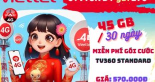 Gói cước 6TV95k Viettel chỉ 570k nhận nửa năm online và giải trí cùng TV360