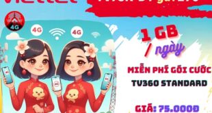 Gói cước TV75K Viettel: Có ngay 1GB mỗi ngày, dùng TV360 với 30 ngày