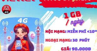 Gói cước TV90C Viettel: Có 1GB mỗi ngày, gọi thả ga, chu kỳ 30 ngày