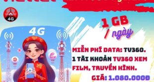 Gói cước 12TV90C Viettel: Có 1GB mỗi ngày, ưu đãi gọi, dùng 1 năm