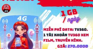 Gói cước 3TV90C Viettel: Có 1GB/ngày, gọi thả ga, dùng 3 tháng