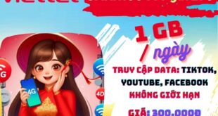 Gói cước 3MXH100 Viettel có 90GB data dùng Tiktok, Facebook, Youtube, giá 300k