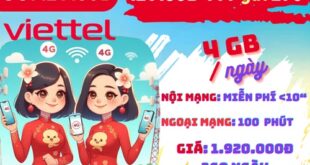 Gói cước 12V160B Viettel: Có1.440GB data gọi thả ga, hạn dùng 1 năm