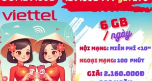 Gói cước 12V180B Viettel: Có ngay 6GB mỗi ngày, gọi nội mạng và ngoại mạng, dùng 1 năm