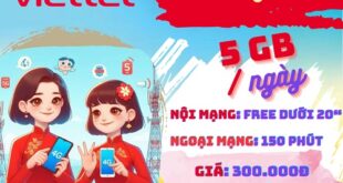 Gói 30N Viettel: 150GB data tốc độ cao, gọi thả ga chỉ 300K