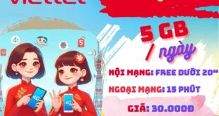 Gói cước 3N Viettel: Chỉ 30.000đ dùng 3 ngày, 5GB Data mỗi ngày, gọi thả ga