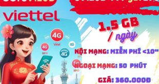 Gói cước 3V120B Viettel: Có 1.5GB mỗi ngày, gọi thả ga, dùng 3 tháng