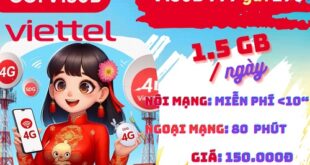 Gói cước V150B Viettel: nhận 2GB mỗi ngày, gọi miễn phí cả tháng, giá 150.000đ