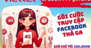 Gói cước 3FB50K Viettel ưu đãi 150GB data truy cập Facebook thả ga 3 tháng