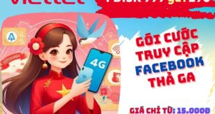 Đăng ký gói cước FB15K Viettel truy cập Facebook 7 ngày chỉ 15k