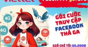 Gói cước FB50K Viettel chỉ 50K dùng Facebook 30 ngày với ưu đãi 50GB data