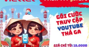 Gói cước YT15K Viettel: Có ngay 25GB dùng Youtube thả ga, chu kỳ 7 ngày, chỉ 15.000đ